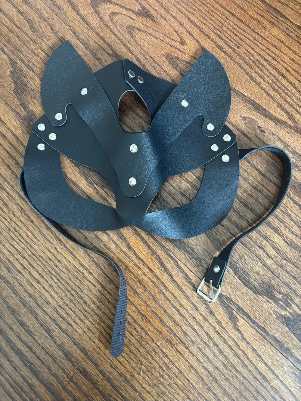 Black Leather Cat Mask
